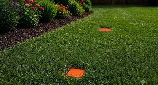 Landscape contractors use core hole plugs